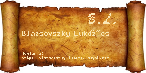 Blazsovszky Lukács névjegykártya